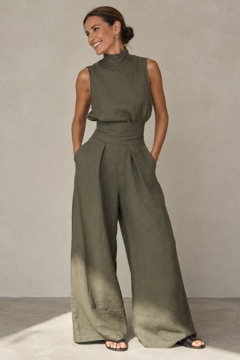 Women's Sleeveless Wide Leg Jumpsuit