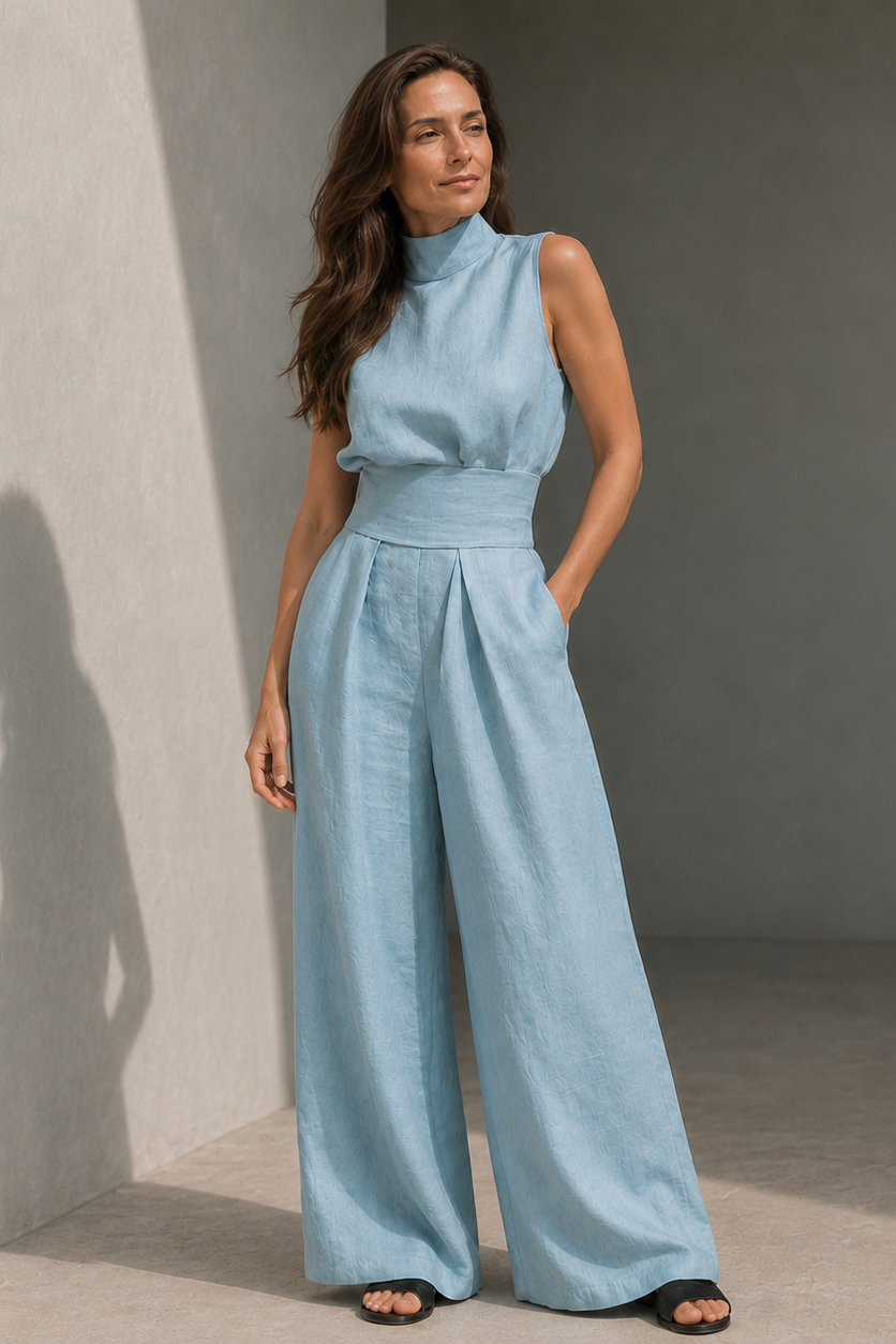 Women's Sleeveless Wide Leg Jumpsuit