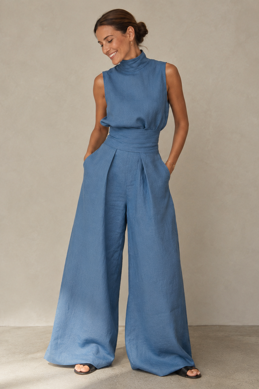 Women's Sleeveless Wide Leg Jumpsuit