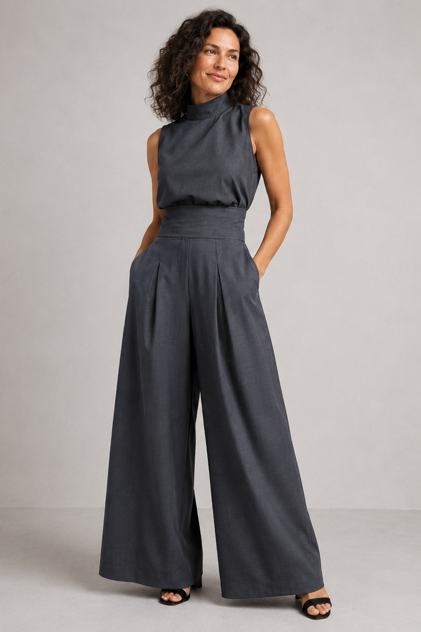 Women's Sleeveless Wide Leg Jumpsuit