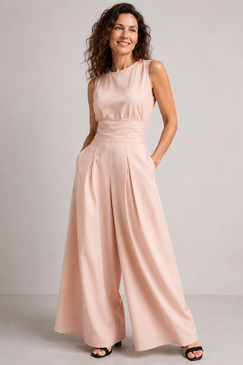 Women's Sleeveless Wide Leg Jumpsuit