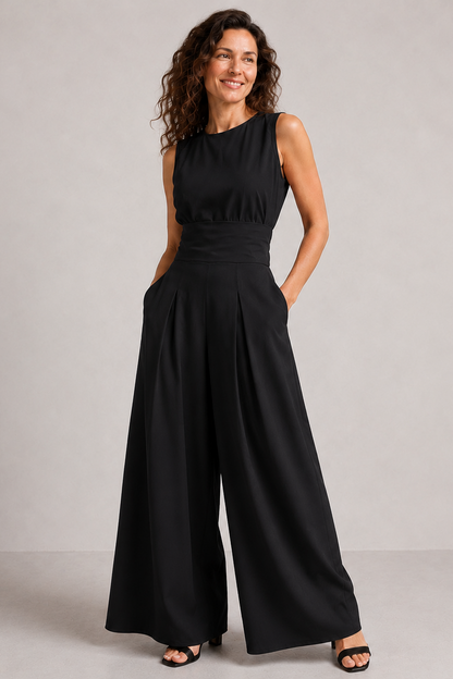 Women's Sleeveless Wide Leg Jumpsuit