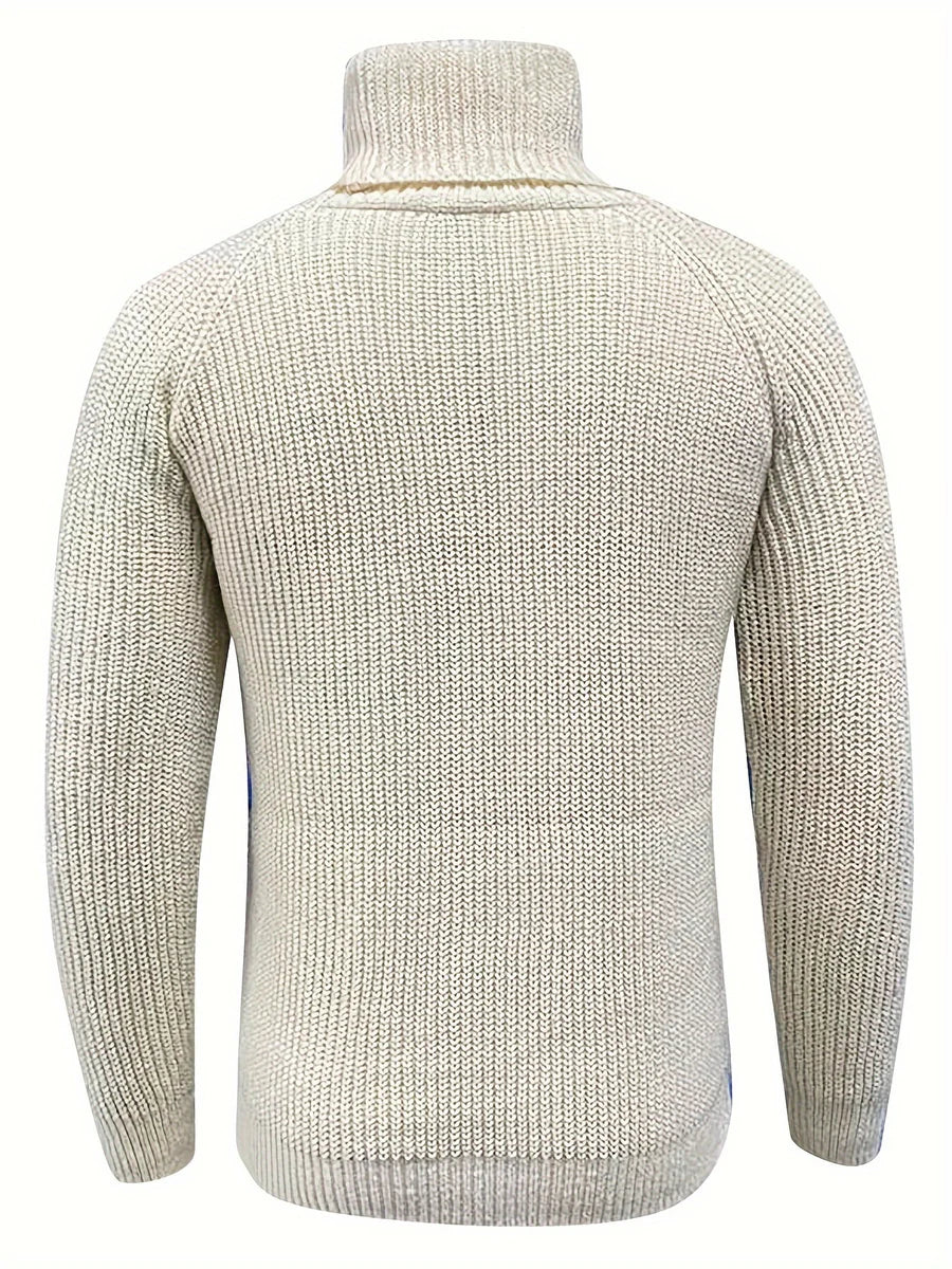 Men's Long-Sleeve Ribbed Turtleneck Sweater