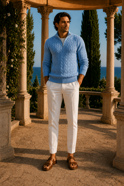 Reggie | Men's Co-ord Set Riviera Stroll Shirt Bottoms Two-Piece Refined Clean Tailored Smart Casual Coordinated Versatile