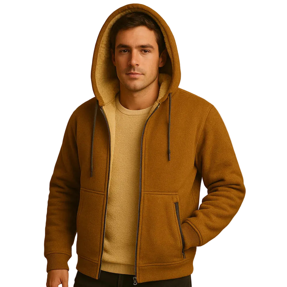 Men’s Zip Hoodie with Hood and Front Pockets