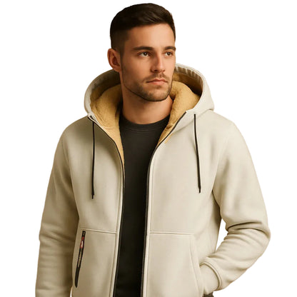 Men’s Zip Hoodie with Hood and Front Pockets