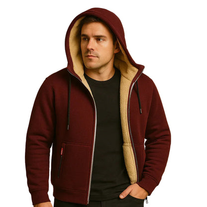 Men’s Zip Hoodie with Hood and Front Pockets