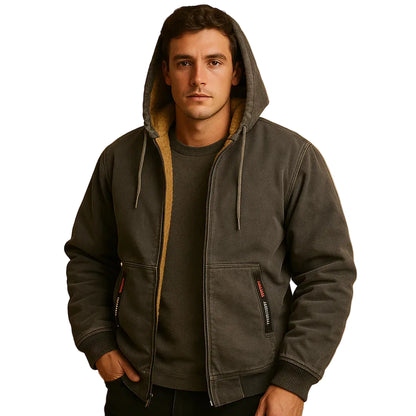 Men’s Zip Hoodie with Hood and Front Pockets