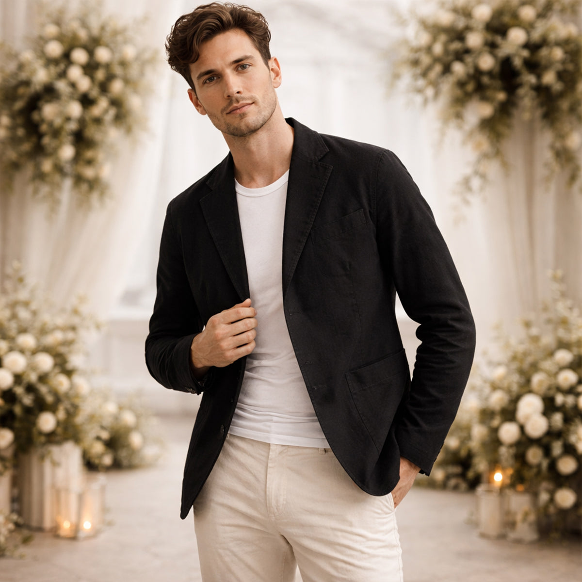 Men's Casual Lightweight Smart Blazer Wedding Guest