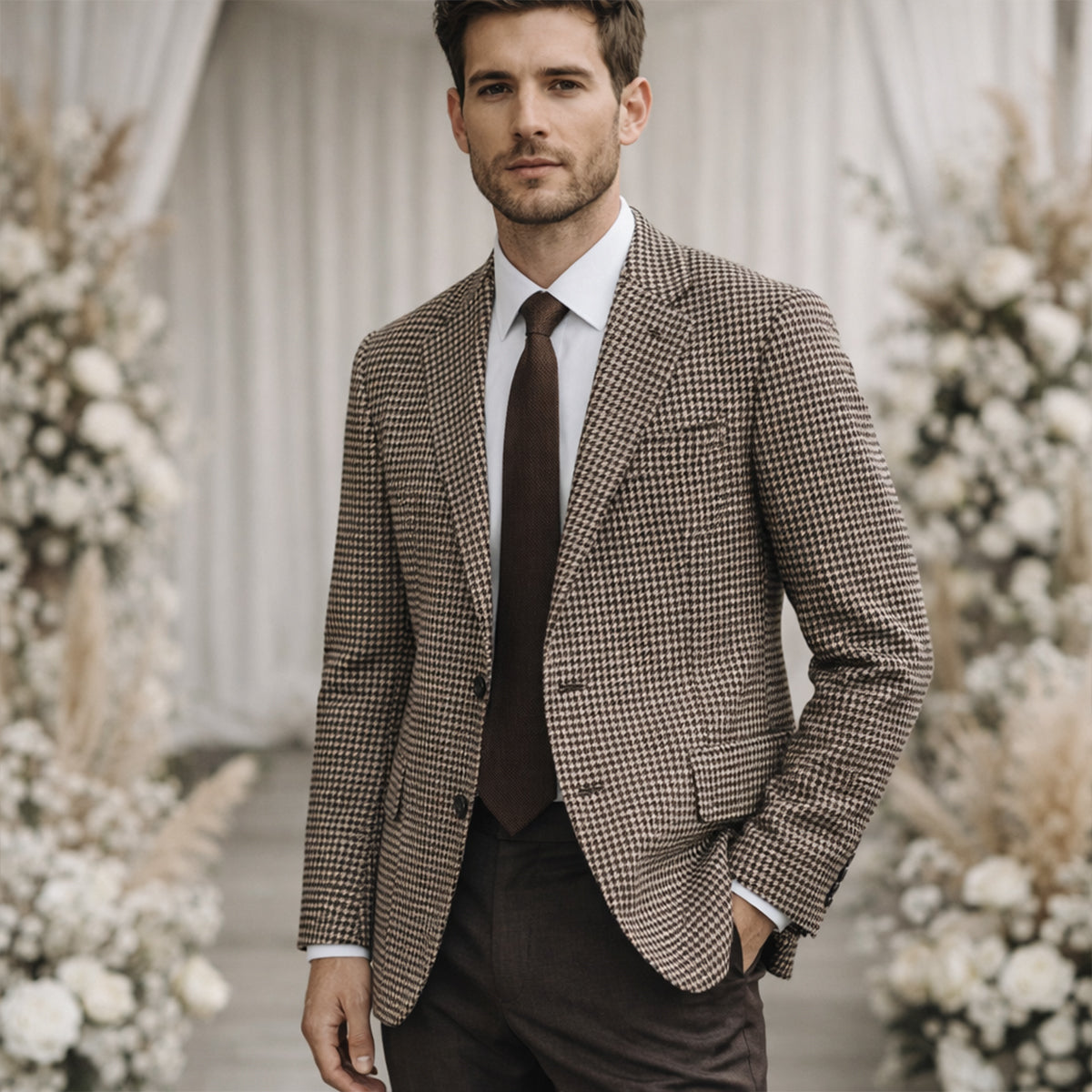Men's Casual Retro Tweed Wool Blazer