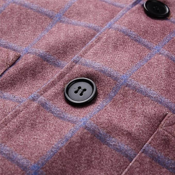 Men's Checked Double Breasted Plaid Blazer