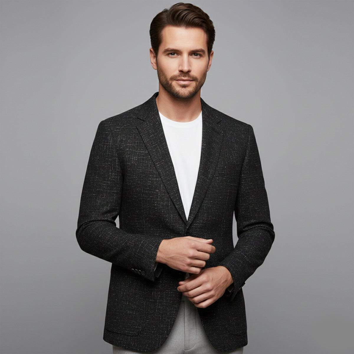 Men's Checked Double Breasted Plaid Blazer