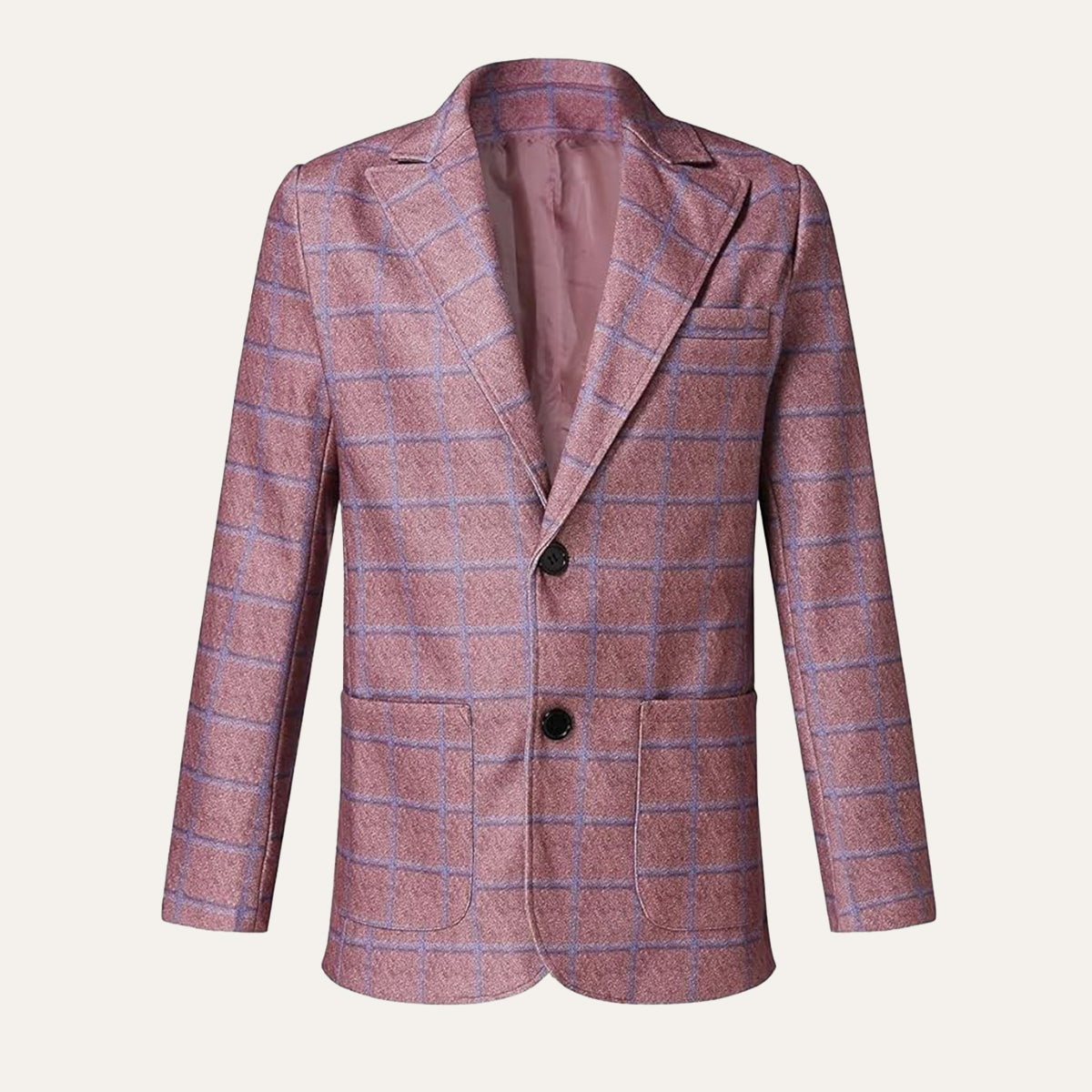 Men's Checked Double Breasted Plaid Blazer
