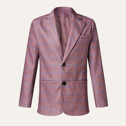 Men's Checked Double Breasted Plaid Blazer