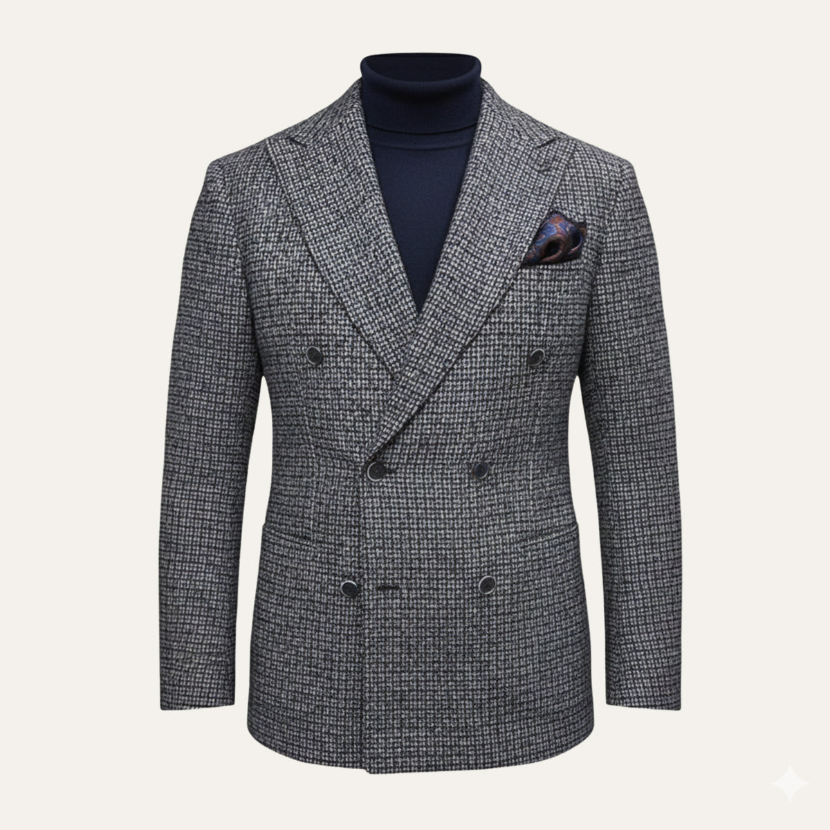 Men's Checked Double Breasted Plaid Blazer