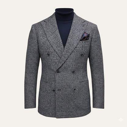 Men's Checked Double Breasted Plaid Blazer