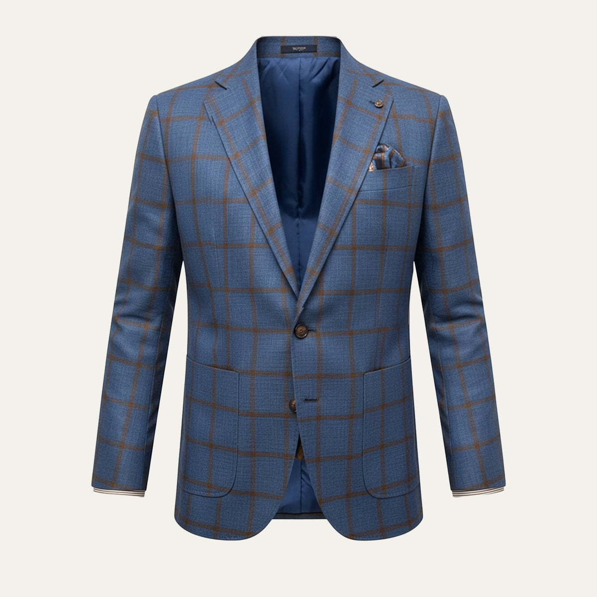 Men's Checked Double Breasted Plaid Blazer Wedding Guest