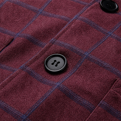 Men's Checked Double Breasted Plaid Blazer Wedding Guest