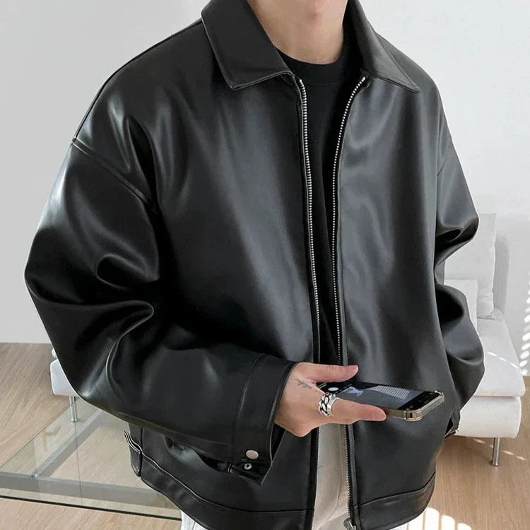 Men’s Classic Faux Leather Jacket