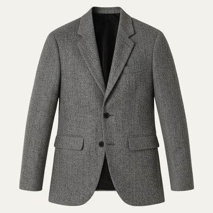 Men's Classic Herringbone Tweed Blazer Wedding Guest