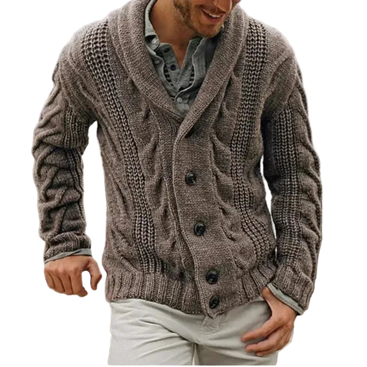 Men’s Classic Shawl-Collar Knit Cardigan