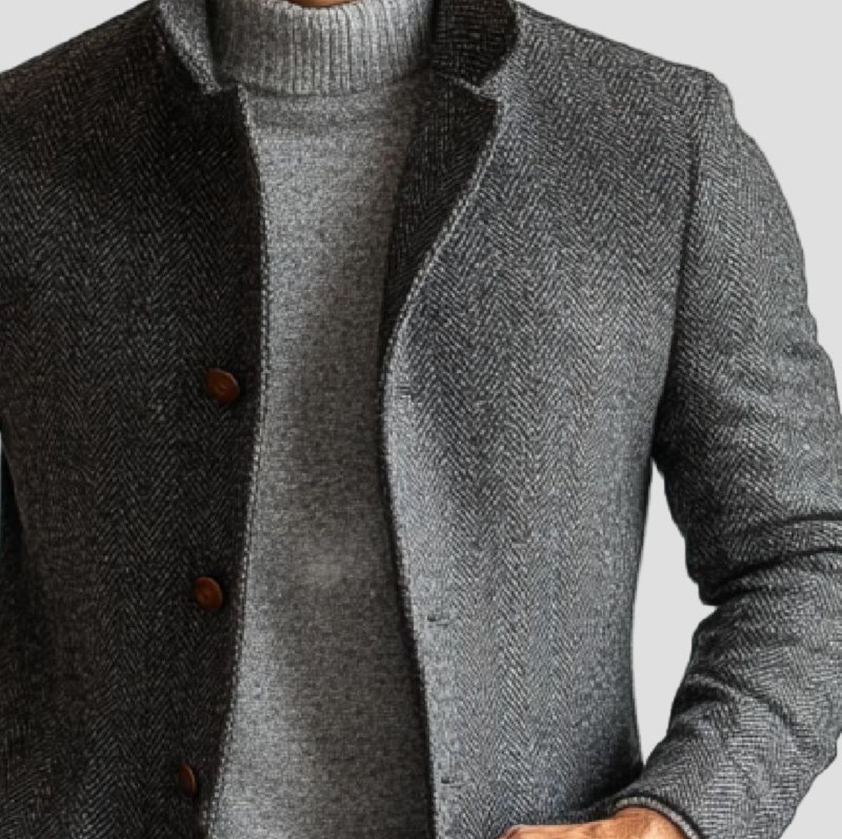Men’s Classic Wool Blend Button Coat