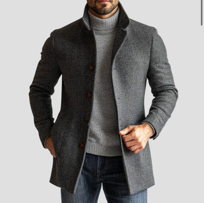 Men’s Classic Wool Blend Button Coat