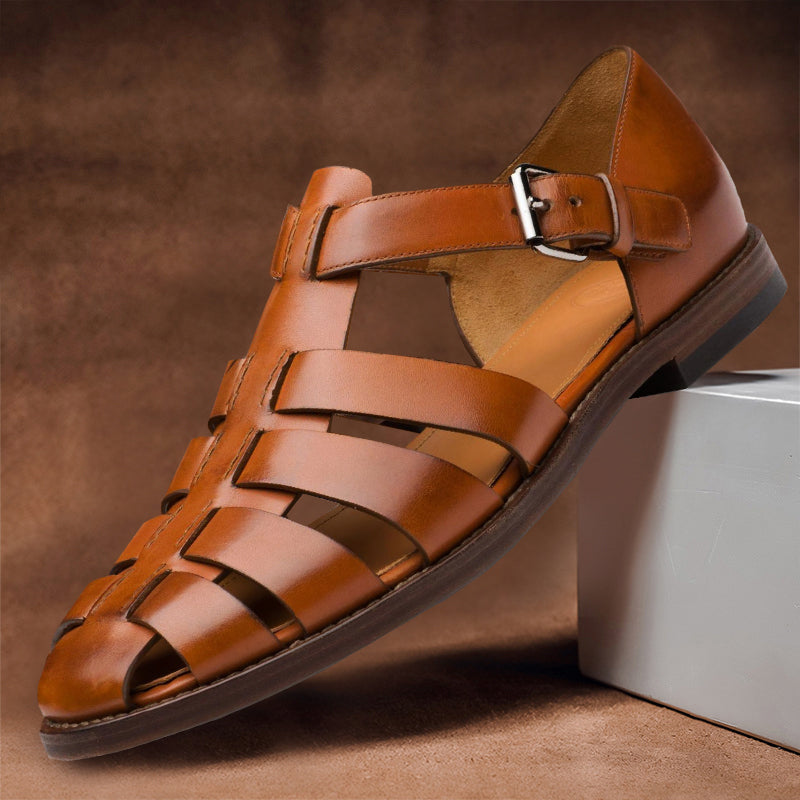 Men's Closed Toe Fisherman Sandals with Buckle Strap