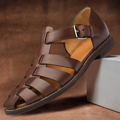 Men's Closed Toe Fisherman Sandals with Buckle Strap