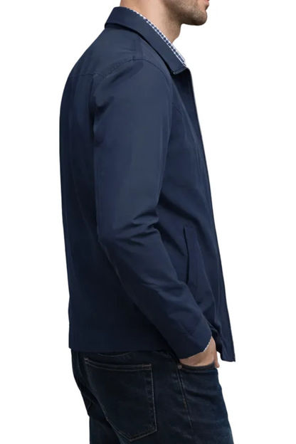 Men's Collared Harrington Summer Jacket with Check Lining