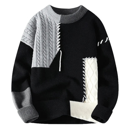 Men’s Color-Block Cable-Knit Sweater