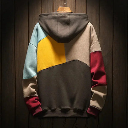 Men’s Colorblock Pullover Hoodie with Kangaroo Pocket