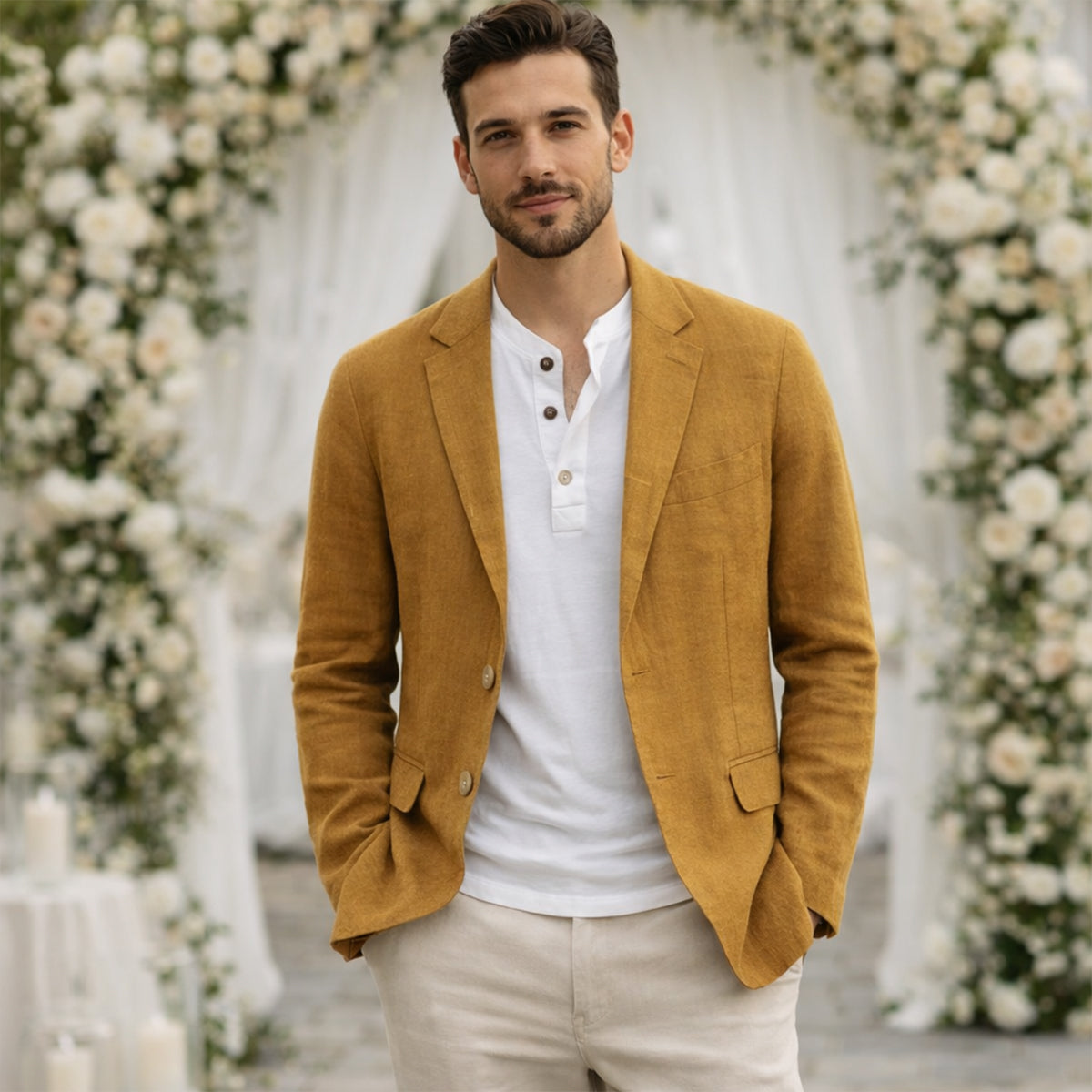 Men's Cotton Summer Blazer Wedding Guest