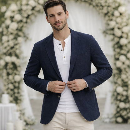 Men's Cotton Summer Blazer Wedding Guest