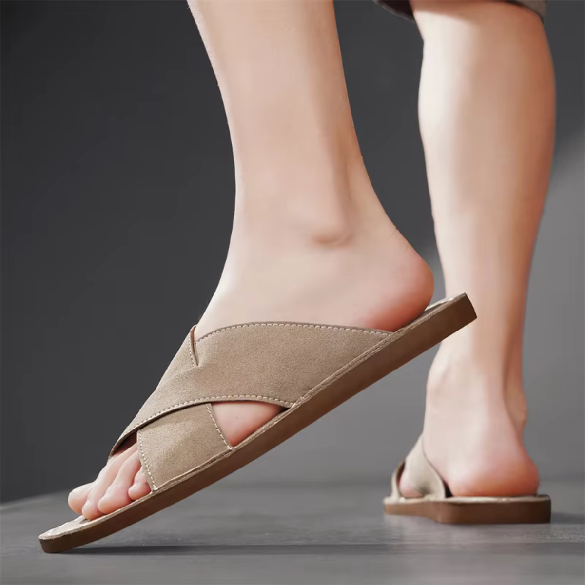Men's Cross Strap Slide Sandals
