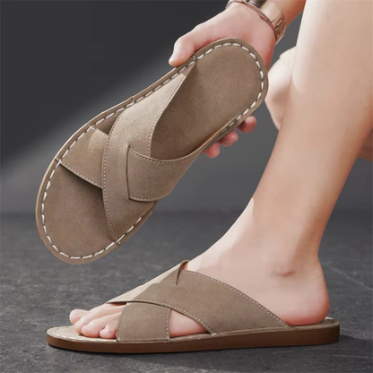 Men's Cross Strap Slide Sandals