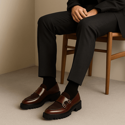 Men's Double Monk Strap Loafers