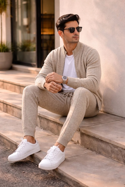 Archie | Men's Co-ord Set Extra-Fine Merino Wool Two-Piece Soft Premium Refined Knit Smart Casual Coordinated Versatile Elevated