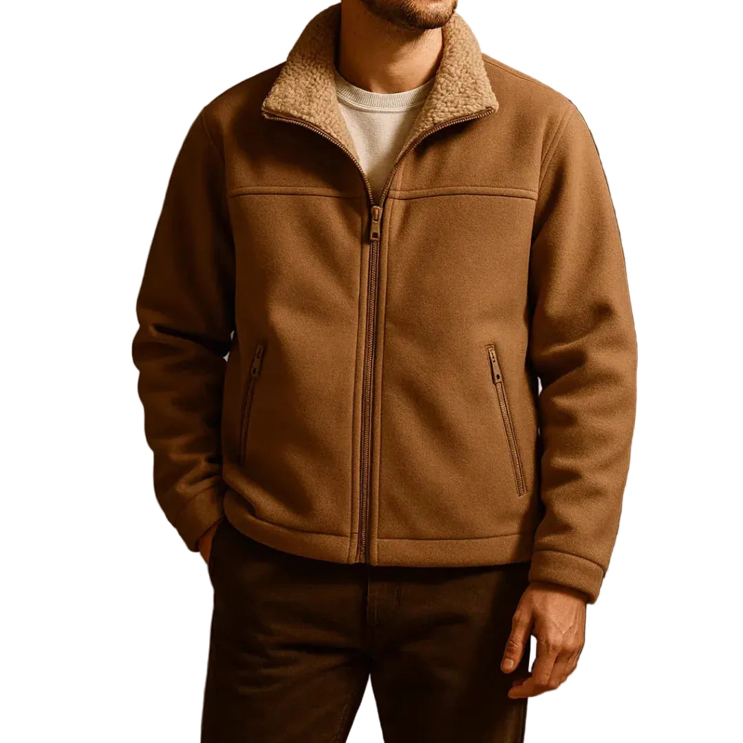 Men’s Fleece-Lined Zip-Up Sweater Jacket