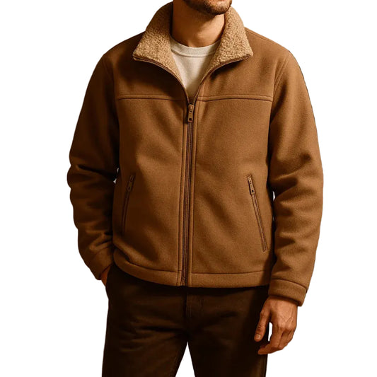 Men’s Fleece-Lined Zip-Up Sweater Jacket