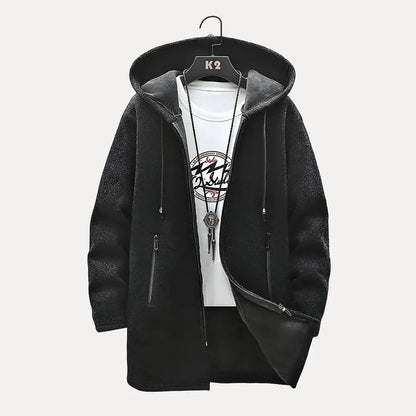 Men’s Hooded Jacket with Zip Closure and Side Pockets