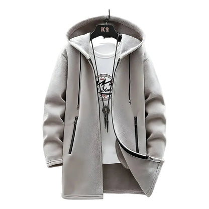 Men’s Hooded Jacket with Zip Closure and Side Pockets