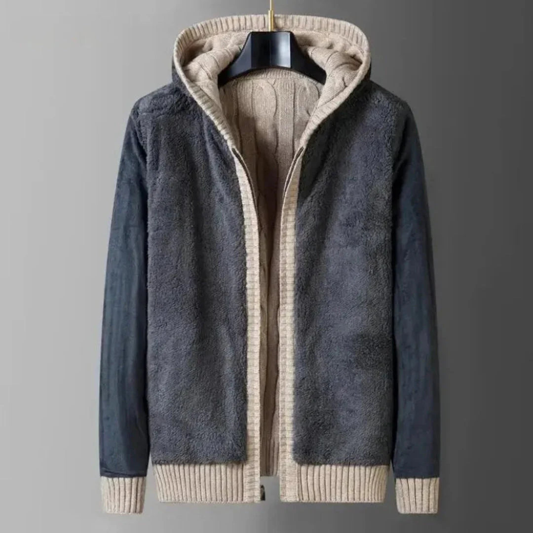 Men’s Hooded Knit Zip Sweater Jacket