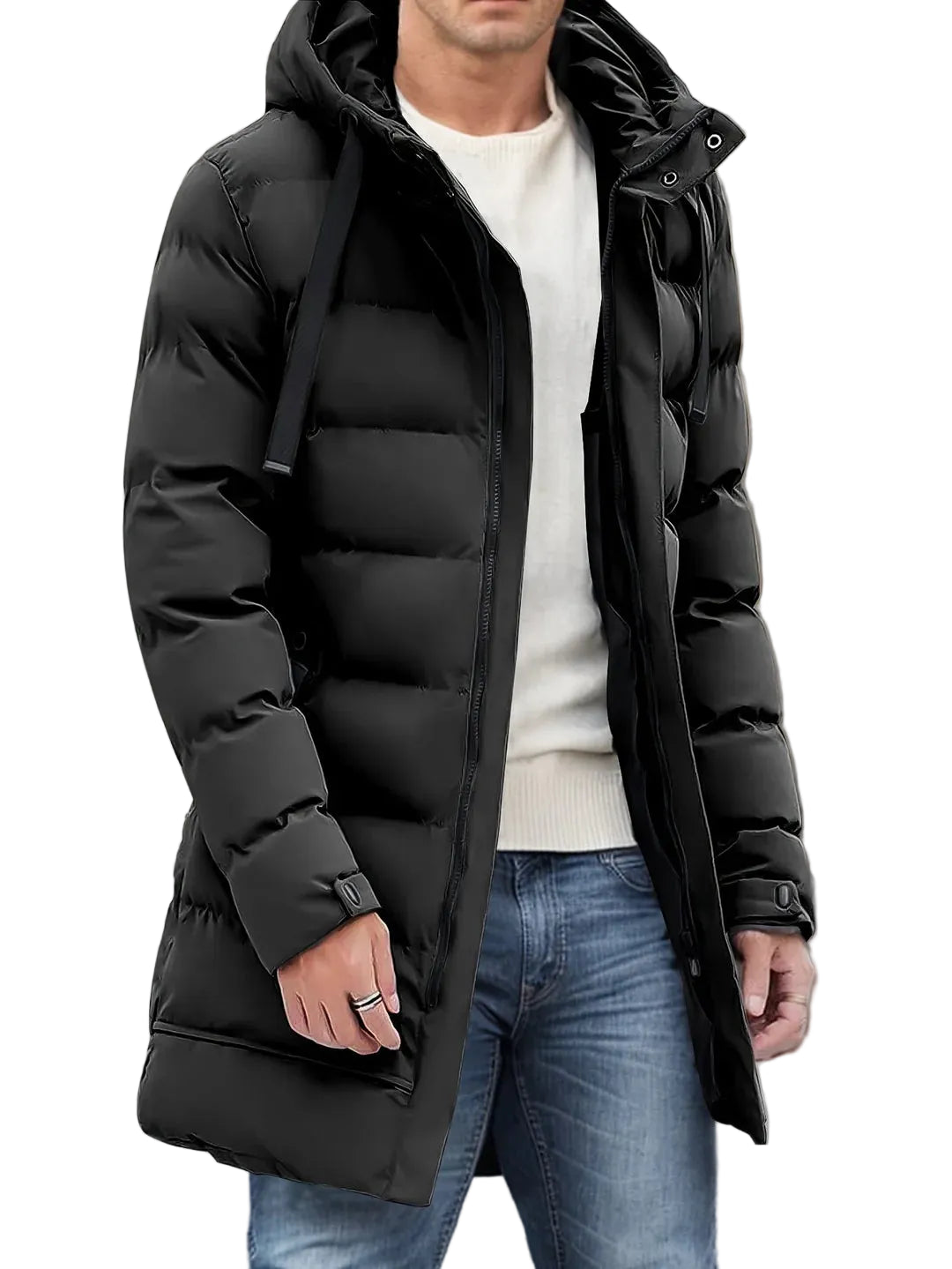 Men’s Hooded Longline Puffer Jacket