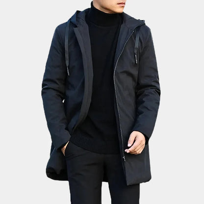Men’s Hooded Quilted Long Jacket