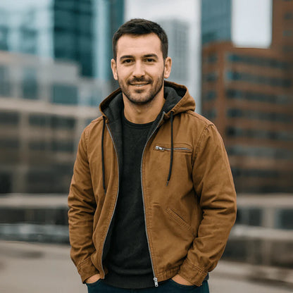 Men’s Hooded Sherpa Utility Jacket