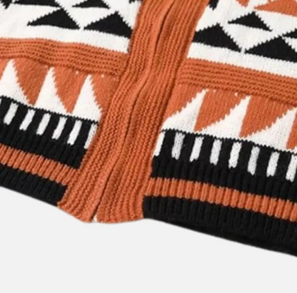 Men’s Jacquard Knit Zip-Up Cardigan