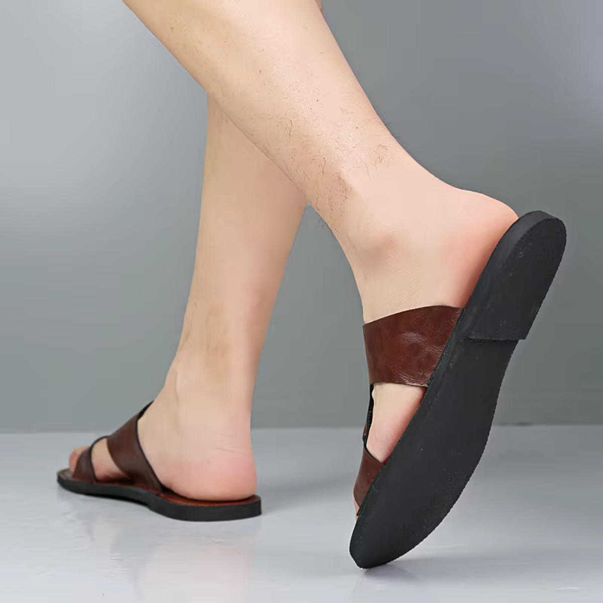 Men's Leather Comfort Slide Sandals