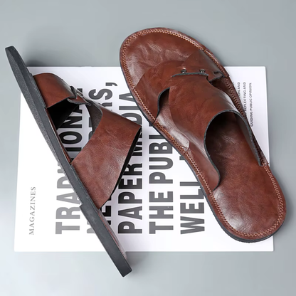 Men's Leather Comfort Slide Sandals