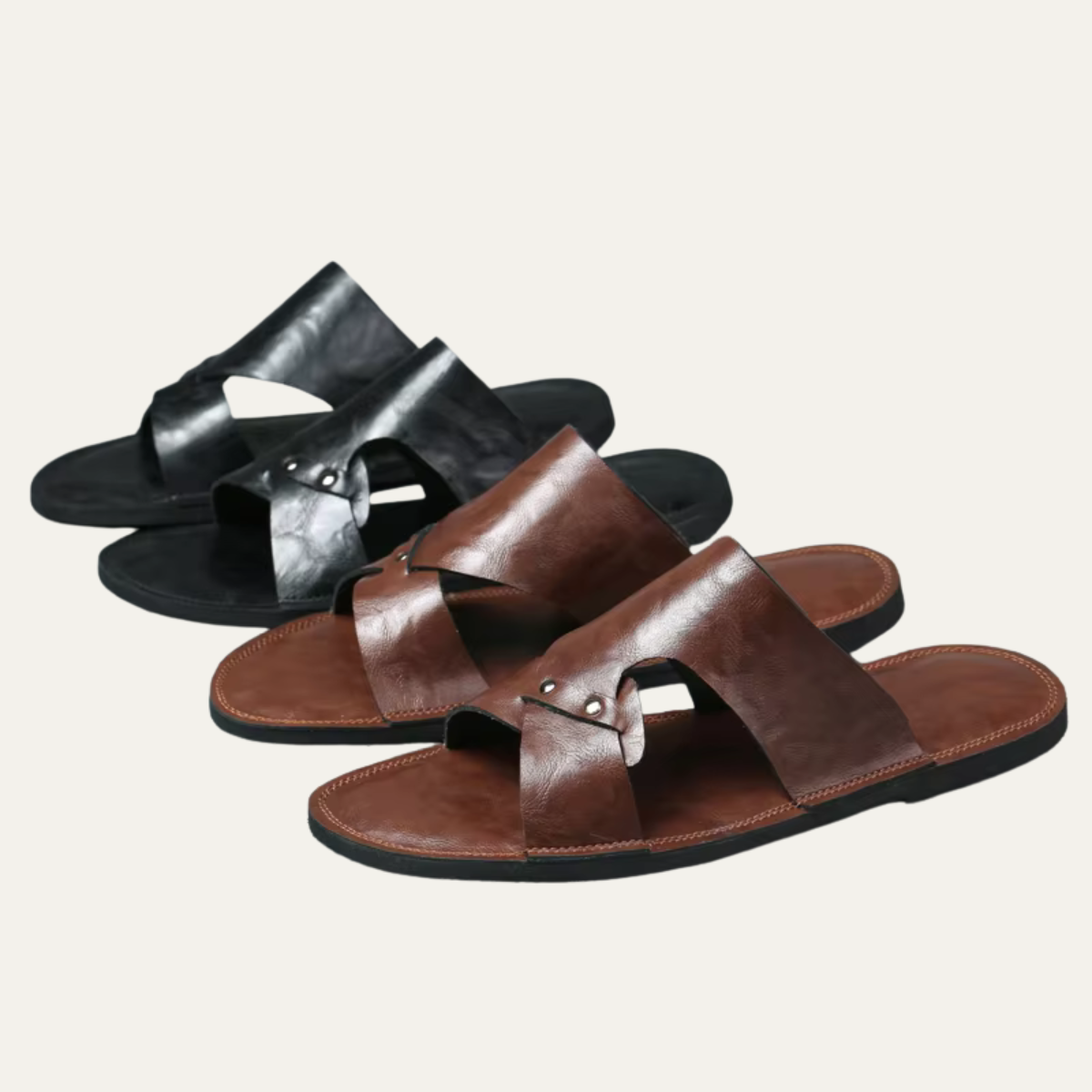 Men's Leather Comfort Slide Sandals